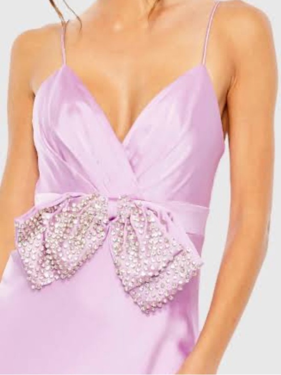 Mac Duggal Dresses & Skirts - 💜#70 BNWT Mac Duggal 68144 Lilac Satin Dress with Crystal-Embellished Bow